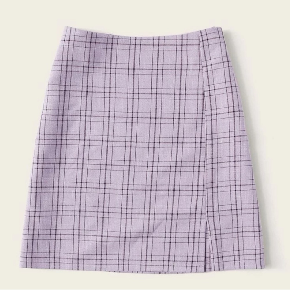 purple plaid skirt
